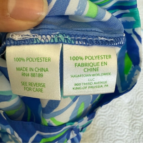 Lilly Pulitzer Blue and White Tropical Jumpsuit - Picture 11 of 13